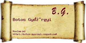 Botos Györgyi névjegykártya