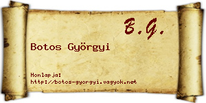 Botos Györgyi névjegykártya